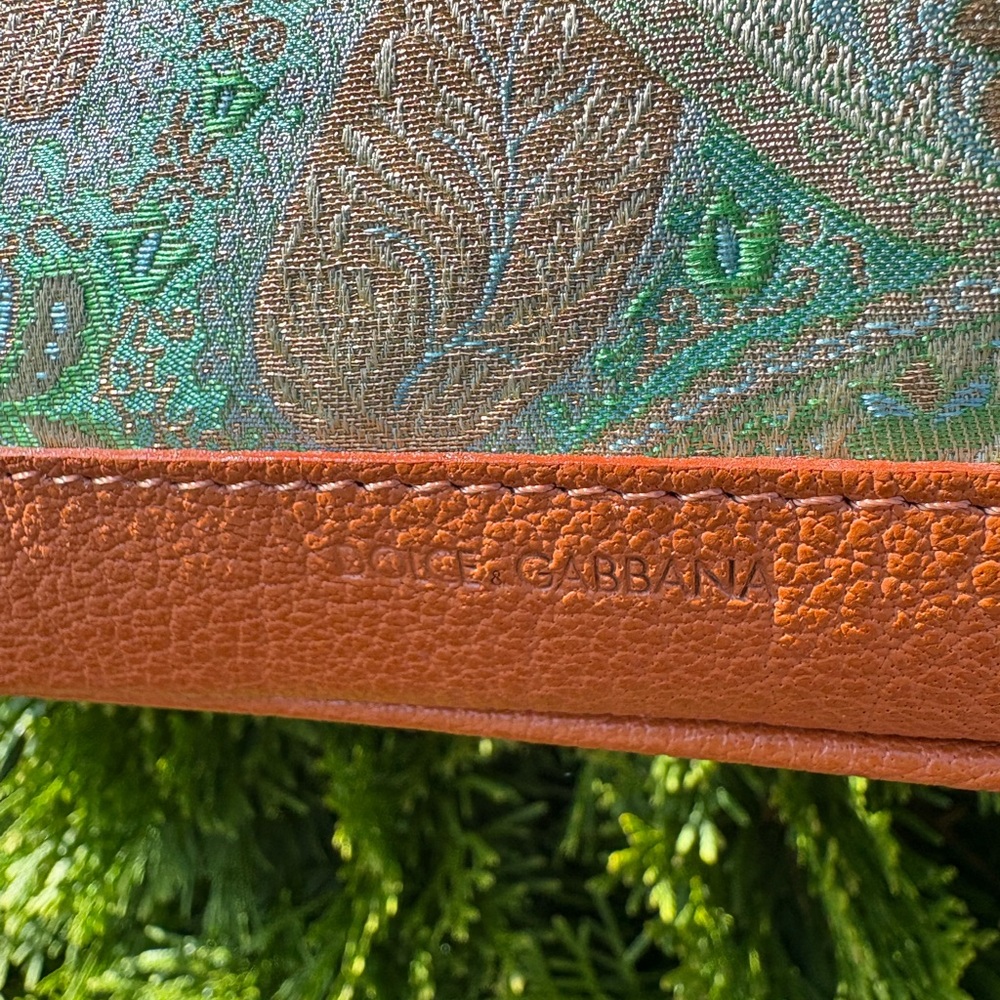 Dolce & Gabbana Vintage Jacquard & Leather Shoulder Bag with Dust Bag - Picture 5 of 8